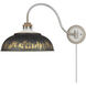 Kinsley 22 inch 100.00 watt Aged Galvanized Steel Swing Arm Wall Light in Antique Black Iron
